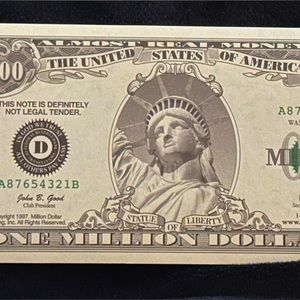 Novelty $1,000,000 bill.